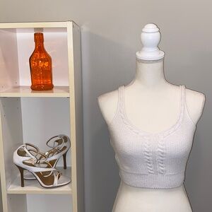 White Hollister Knit Crop Top